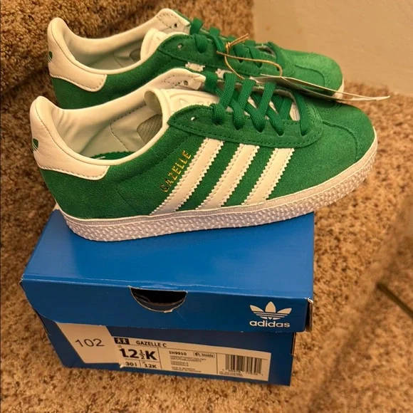 adidas | Shoes | Adidas Green And White Gazelle Sneakers | Poshmark